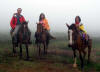 Riding our horses up Volcan Chico, Isla Isabella
